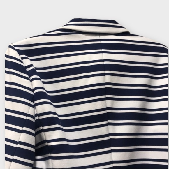 Express White and Navy Blue Striped Jacket Blazer - Picture 7 of 10